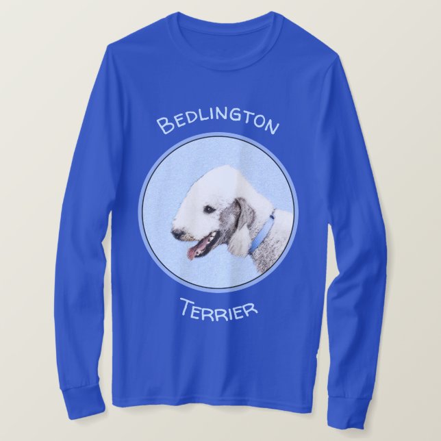 Bedlington Terrier-målning - Original Hund Art T Shirt (Design framsida)