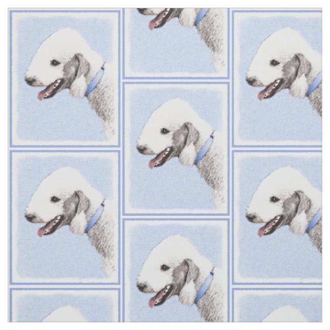 Bedlington Terrier-målning - Original Hund Art Tyg (Provkarta)