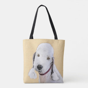 Bedlington Terrier-målning - Original Hund Art Tygkasse