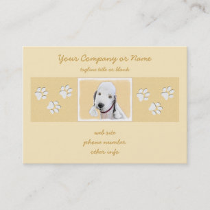 Bedlington Terrier-målning - Original Hund Art Visitkort