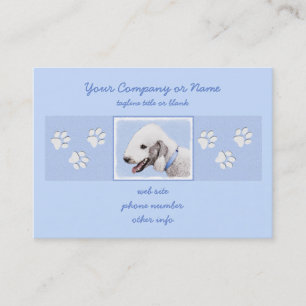 Bedlington Terrier-målning - Original Hund Art Visitkort