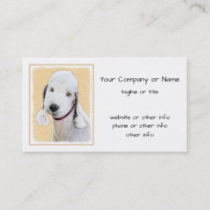 Bedlington Terrier-målning - Original Hund Art Visitkort