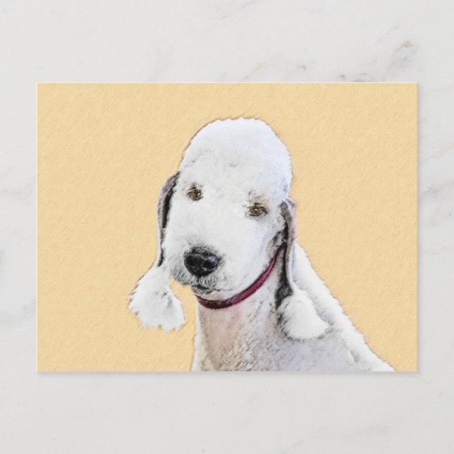 Bedlington Terrier-målning - Original Hund Art Vykort (Framsida)