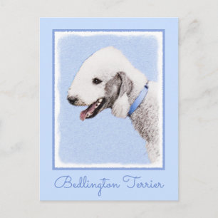 Bedlington Terrier-målning - Original Hund Art Vykort