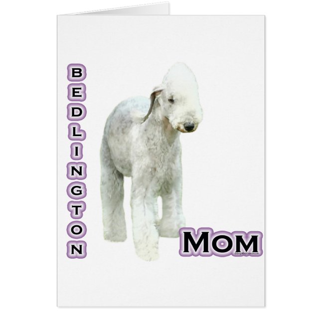 Bedlington Terrier Mamma 4 Hälsningskort (Framsidan)