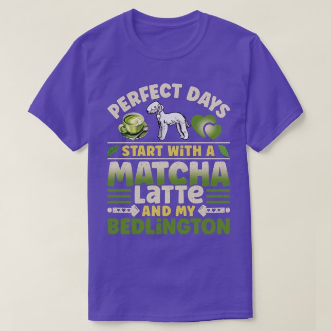 Bedlington Terrier Matcha Latte T Shirt (Design framsida)