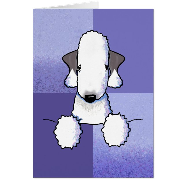 Bedlington Terrier Note Card OBS Kort (Framsidan)