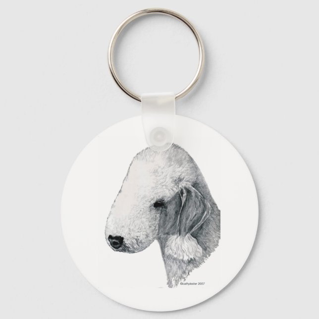 Bedlington Terrier Nyckelring (Framsida)