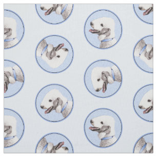 Bedlington Terrier Painting Sandy Färg Hund Art Tyg