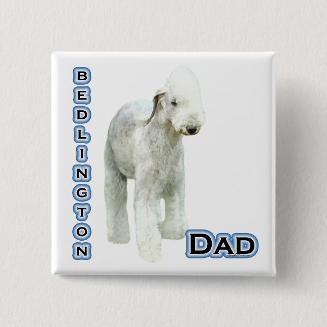 Bedlington Terrier Pappa 4 - Knapp (Framsida)