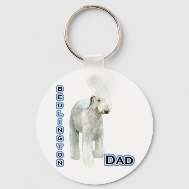 Bedlington Terrier Pappa 4 - nyckelkedja Nyckelring (Framsida)