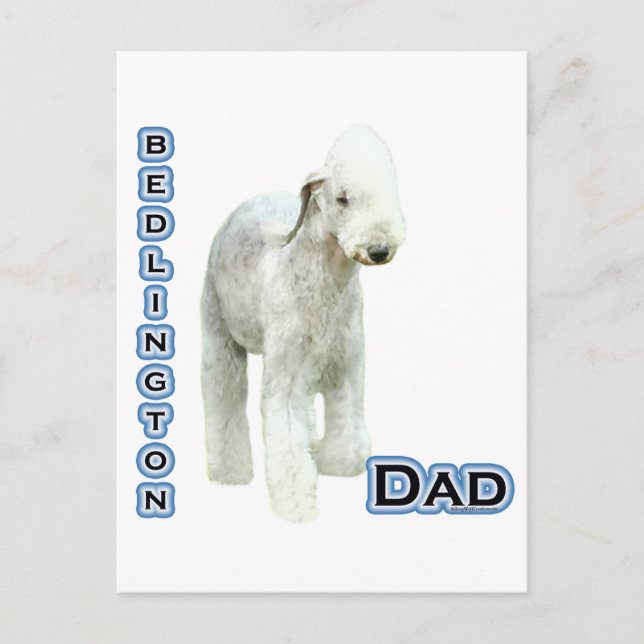 Bedlington Terrier Pappa 4 Vykort (Framsida)
