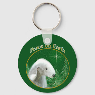 Bedlington Terrier Peace Nyckelring