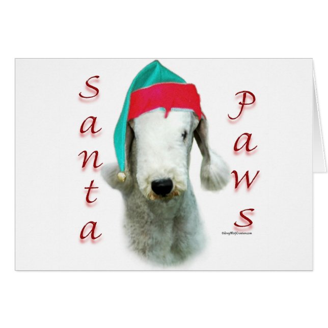 Bedlington Terrier Santa Tassar Hälsningskort (Framsidan Horizontal)