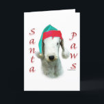 Bedlington Terrier Santa Tassar Helgkort<br><div class="desc">Din favoritjultomte hund spelar Jultomten ~ eller Santa Tassar. Den här roligten av AKC hund aveln,  Wire Bedlington Terrier,  gör en unik julklapp på ett t-shirt,  prydnadsföremål,  hälsningskort,  mugg,  klistermärke och mycket,  mycket mer!</div>