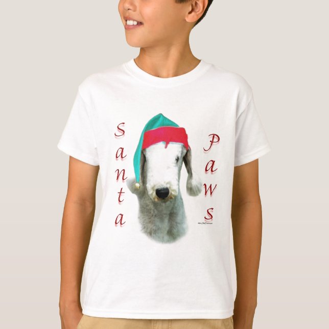 Bedlington Terrier Santa Tassar Tee Shirt (Framsida)