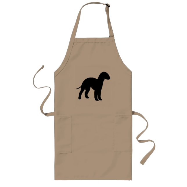 Bedlington Terrier (svarten) Långt Förkläde (Framsidan)