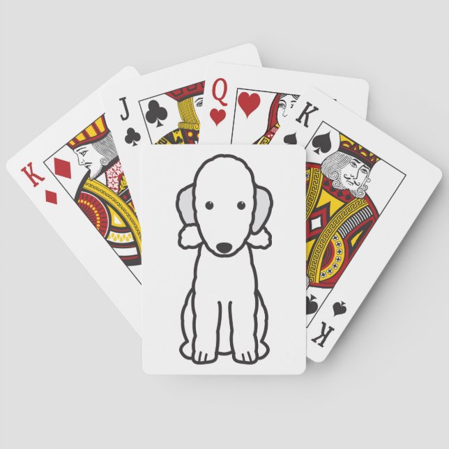 Bedlington Terrier-Tecknad Casinokort (Baksidan)