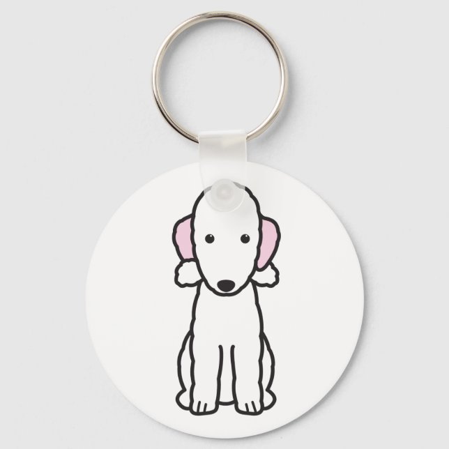 Bedlington Terrier-Tecknad Nyckelring (Framsida)