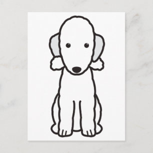 Bedlington Terrier-Tecknad Vykort