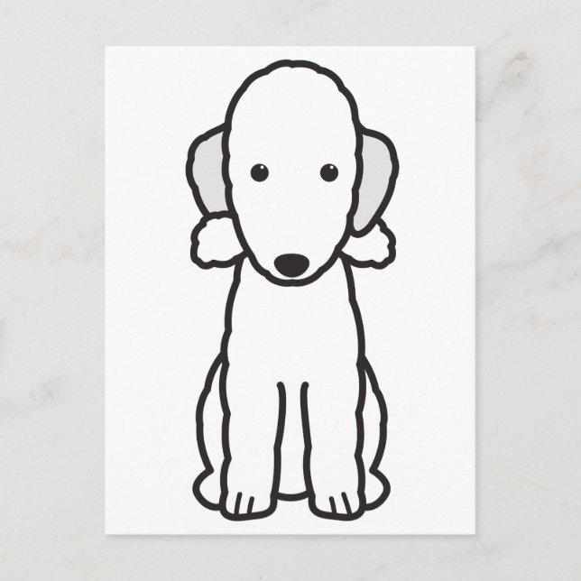 Bedlington Terrier-Tecknad Vykort (Framsida)