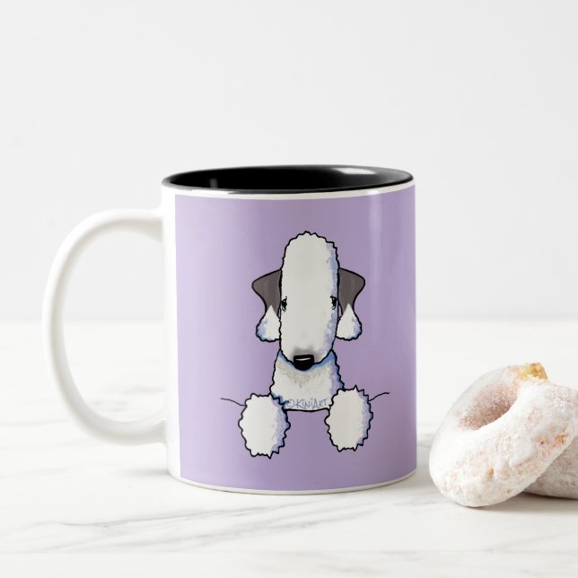 Bedlington Terrier Two-Tone Coffee Mugg (Med munk)