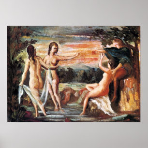 Bedömning av Paris av Paul Cezanne Poster