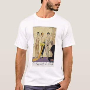 Bedömningen av Paris, 1920-30 (pochoirtrycket) Tee