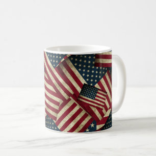 Bedomövad amerikansk flaggkonst kaffemugg