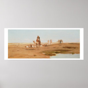 Bedouin in in the Desert, 1884 (oil on canvas) Poster