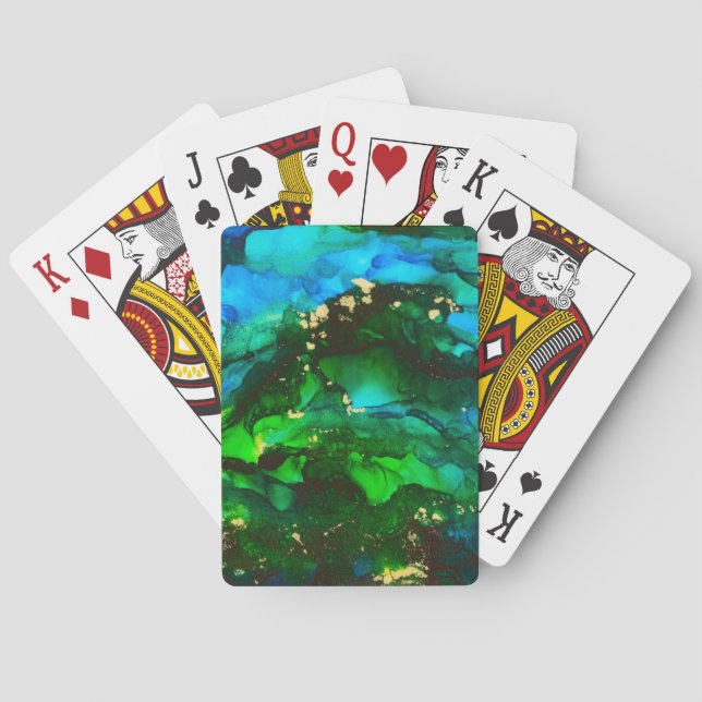 Bedöva alkoholbläckmålning casinokort (Baksidan)