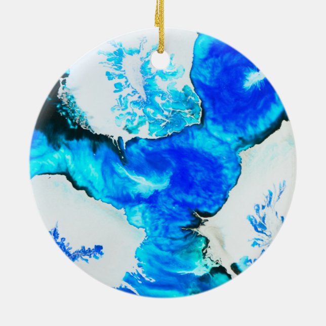 Bedöva alkoholbläckmålning julgransprydnad keramik (Baksidan)