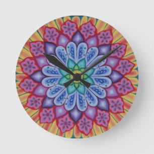 Bedöva den psychedelic mandalaen ta tid på vid rund klocka