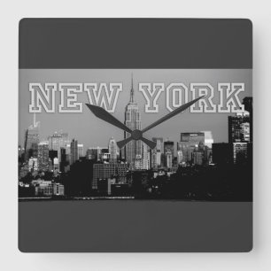 Bedöva! Empire state som bygger New York City Fyrkantig Klocka