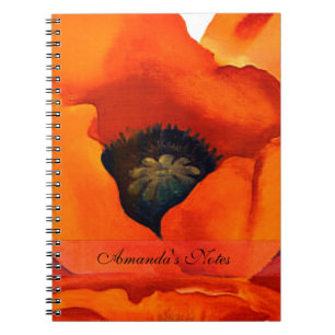 Bedöva Georgia O'Keefe den röda vallmon blomma Anteckningsbok