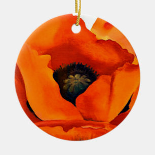 Bedöva Georgia O'Keefe den röda vallmon blomma Julgransprydnad Keramik