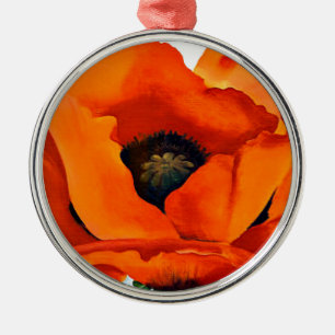 Bedöva Georgia O'Keeffe den röda vallmon Julgransprydnad Metall