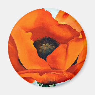 Bedöva Georgia O'Keeffe den röda vallmon Magnet