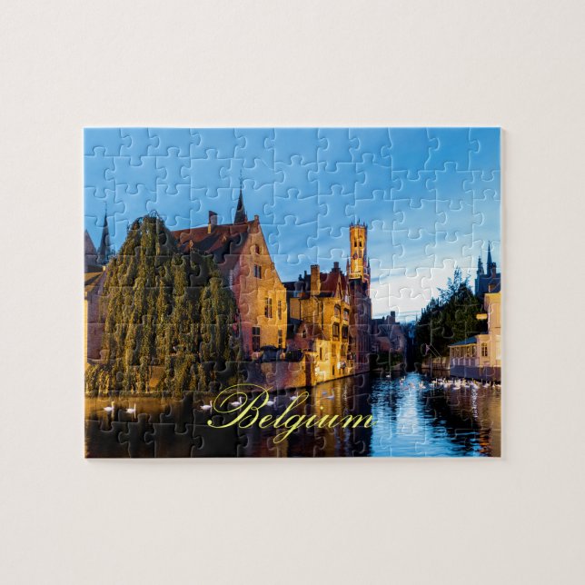 Bedöva! Medeltida Bruges Belgien - Pro foto Pussel (Horisontell)