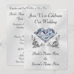 Bedöva personligdiamantbröllopinbjudningar inbjudningar