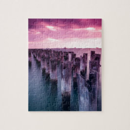 Bedöva Princes Pir Port Melbourne på skymningen Pussel