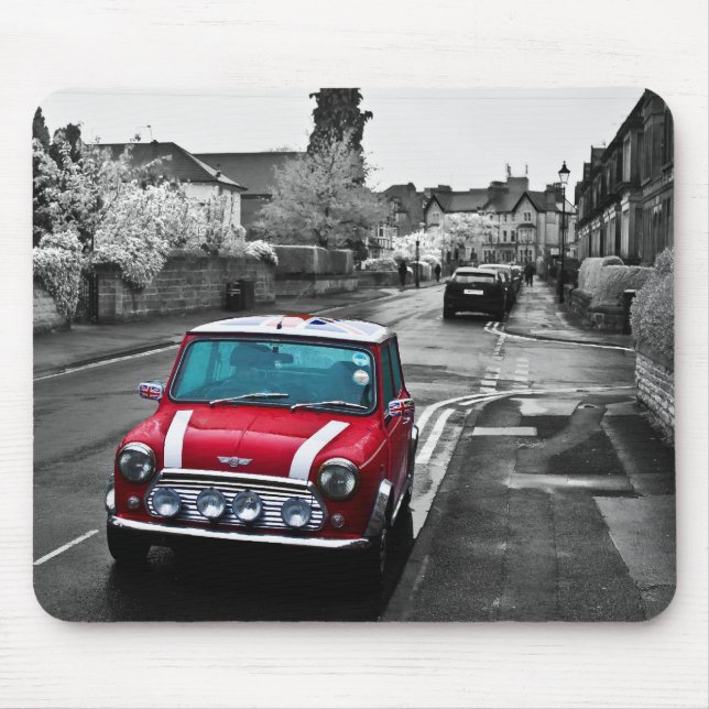 Bedöva röd kortkort musmatta (Framsidan)