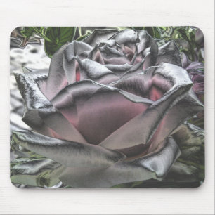 Bedöva silver- och rosa rosmousepad musmatta