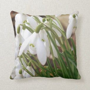 Bedöva våren Snowdrops dämpa Kudde