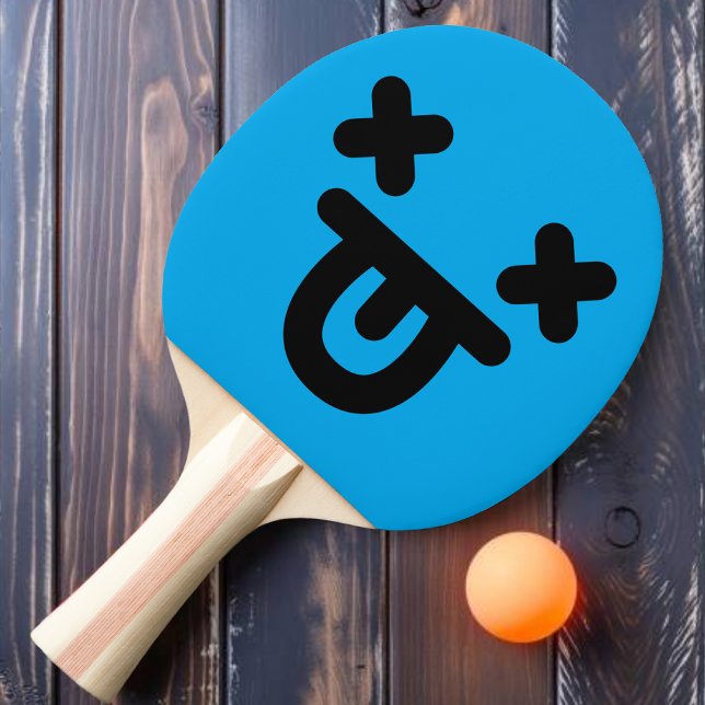 Bedövad Tunga Ut Ansikte Blå Ping Pong Paddle Pingisracket (Skapare uppladdad)