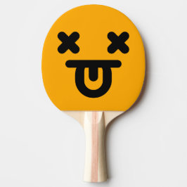 Bedövad Tunga Ut Ansikte Orange Pingisracket