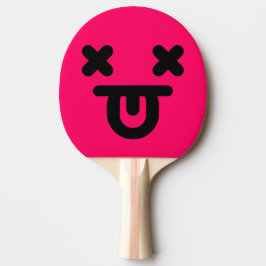 Bedövad Tunga Ut Huvud Rosa Pingisracket
