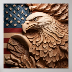 Bedövande, amerikansk flagga, örn poster
