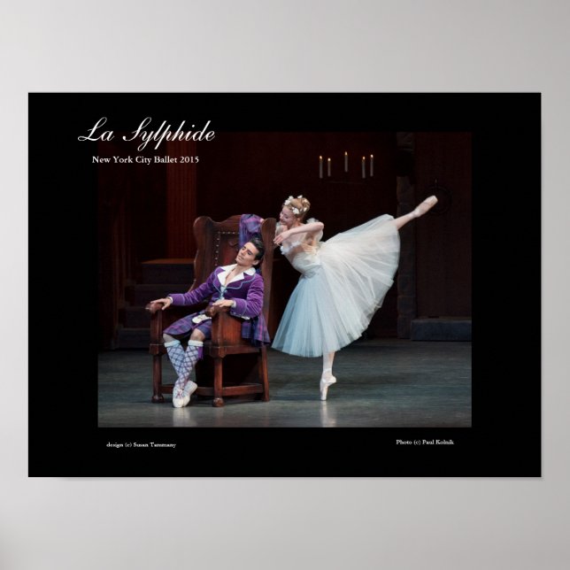 bedövande poster för LA SYLPHIDE-ballett (Framsidan)