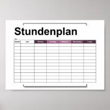 bedövningsplan, tidsplan, schema, poster, deutsch 